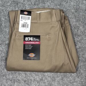Dickies 874 Original Fit Khaki Work Pants Men's 34x32 New